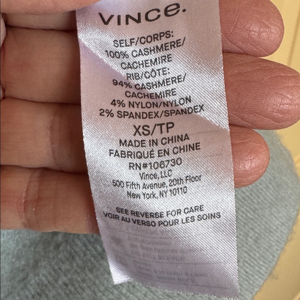 Vince Cashmere Soft Blue V-Neck Sweater - Picture 6 of 6